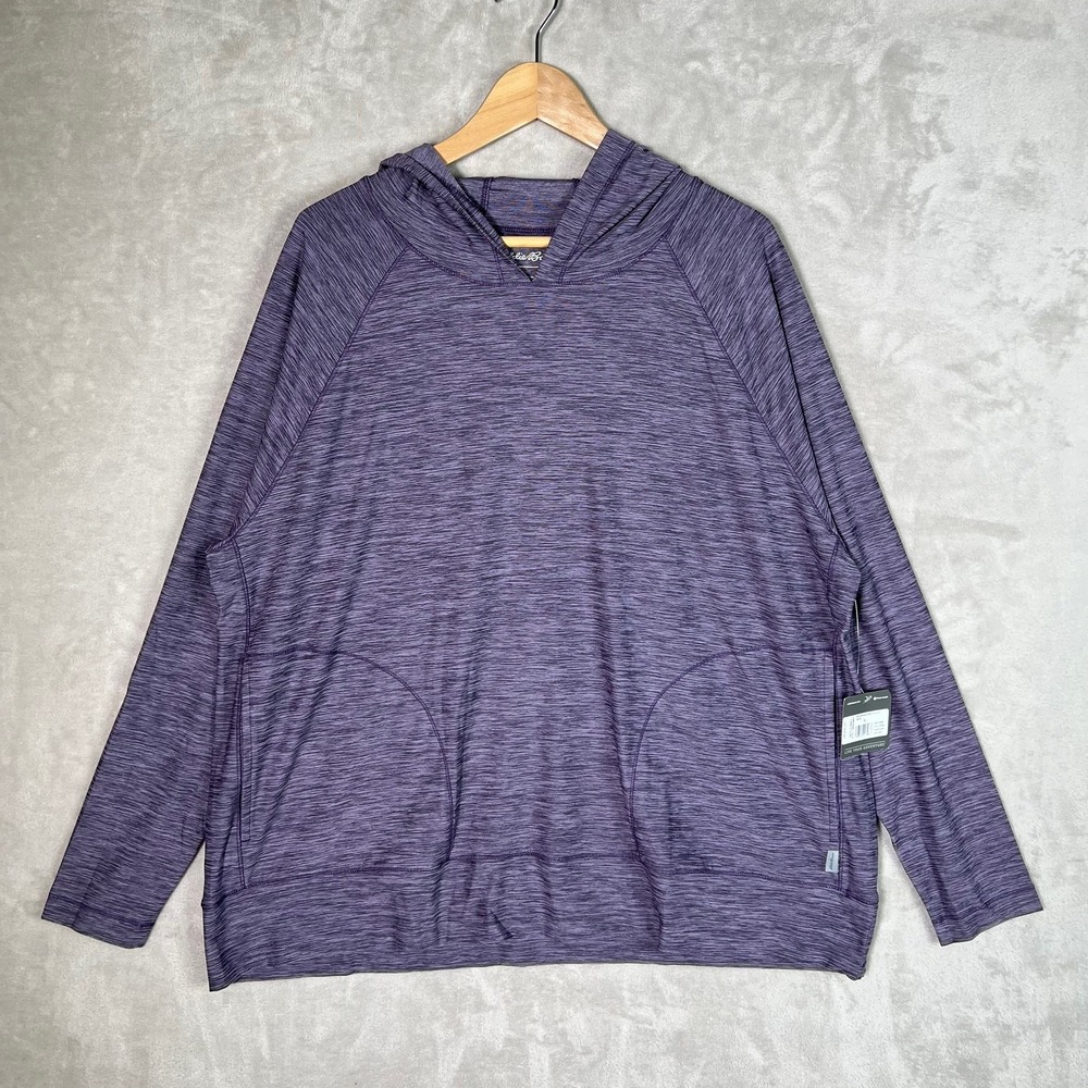 Eddie Bauer Shirt Women's XL‎ Compass Essentials Long-Sleeve Hoodie Purple